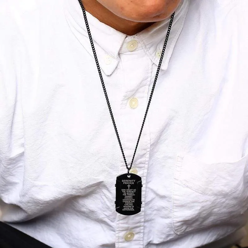 Men's Christian Necklace <br> Serenity Prayer