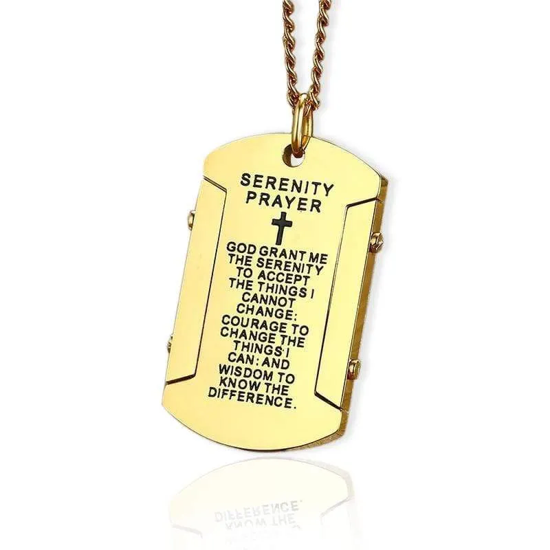 Men's Christian Necklace <br> Serenity Prayer