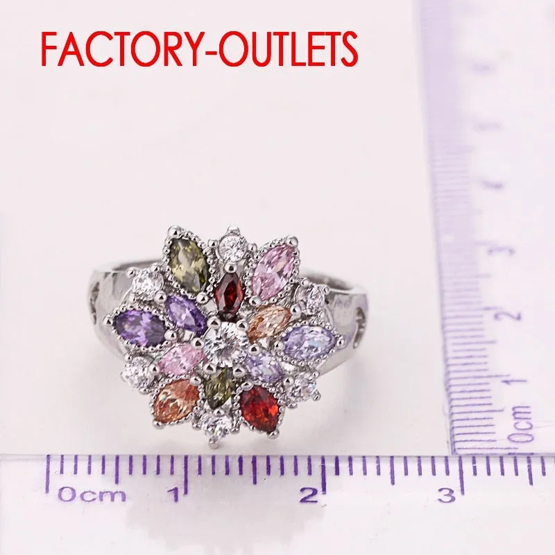 Multi Color Floral Design Ring