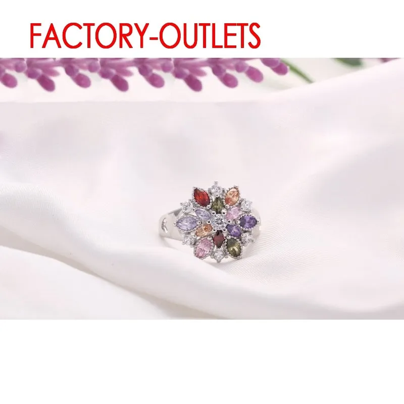 Multi Color Floral Design Ring