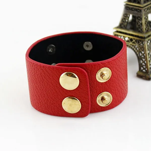 Multicolor PU Leather Rock Bracelet Steampunk Famous Brand Jewelry Wrap Bracelets & Bangles for Men and Women