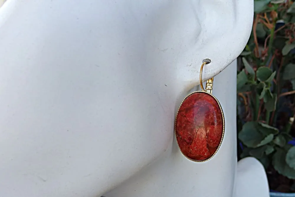 Natural coral earrings