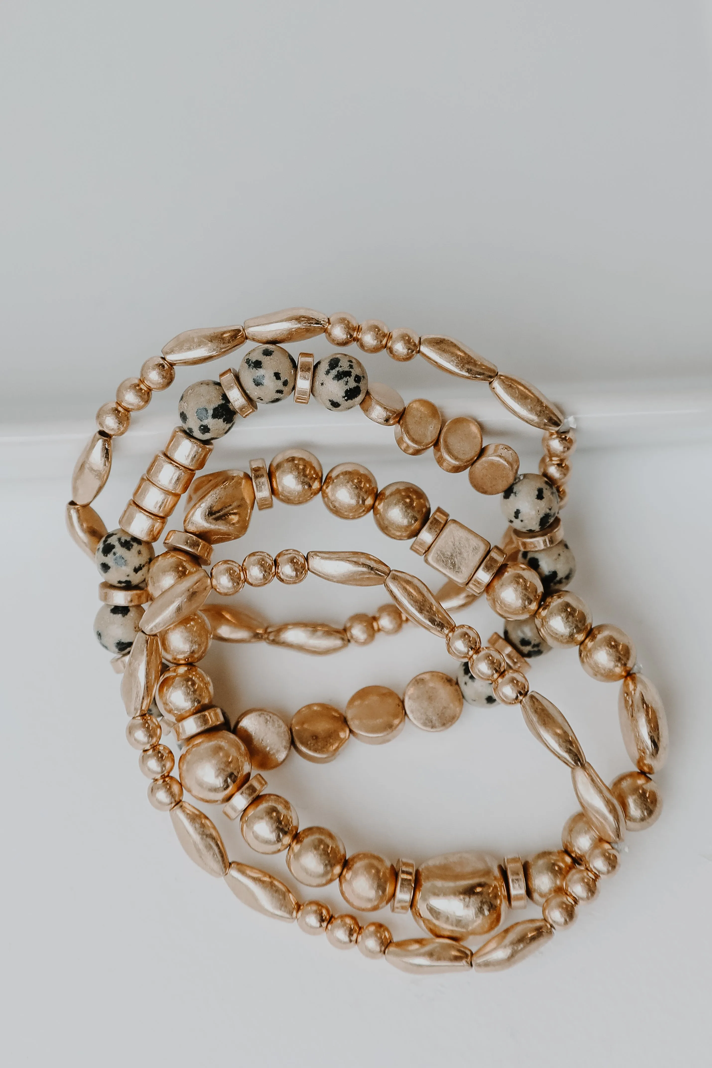 Olivia Gold Beaded Bracelet Set