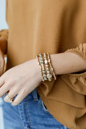 Olivia Gold Beaded Bracelet Set