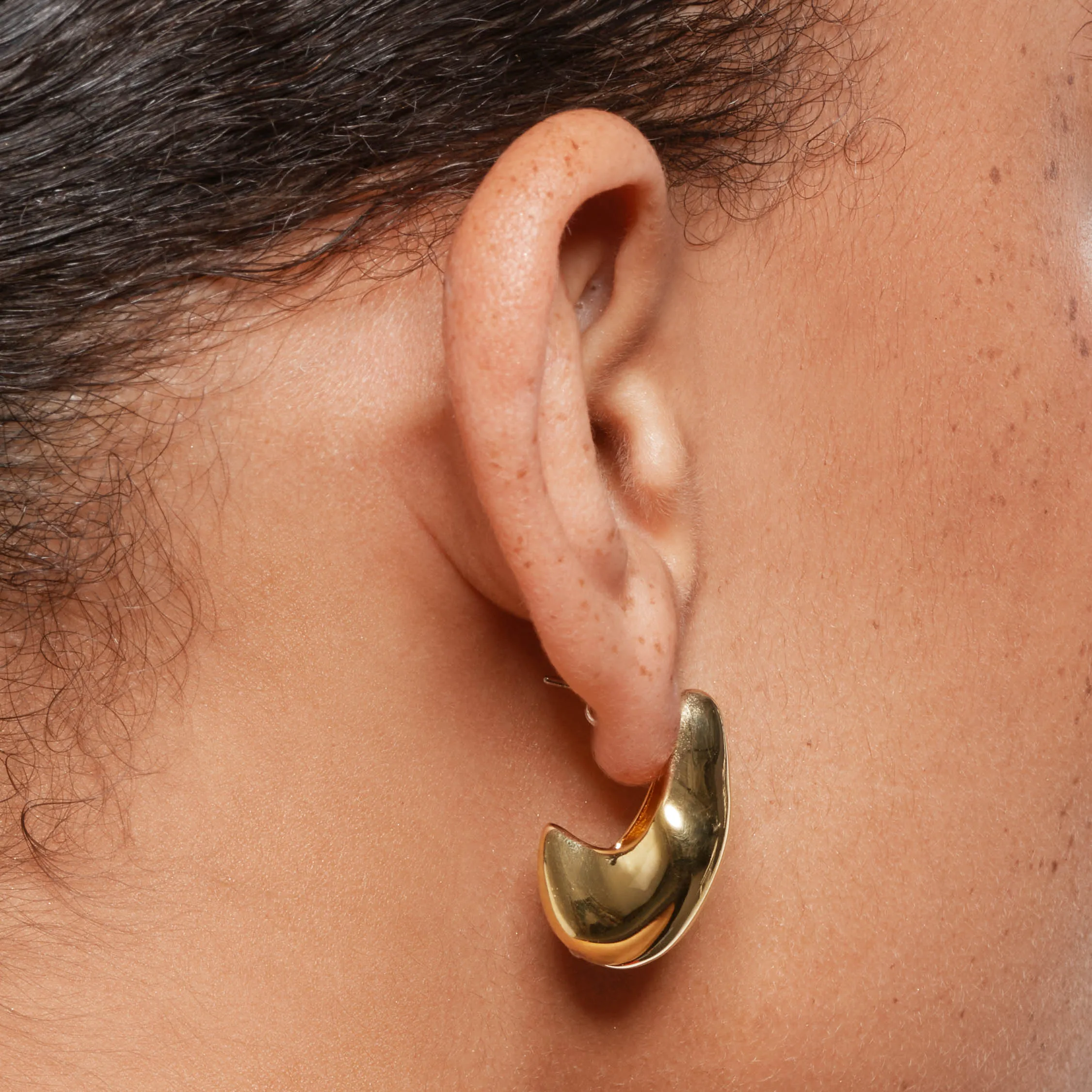 Organic Drop Earrings in Gold