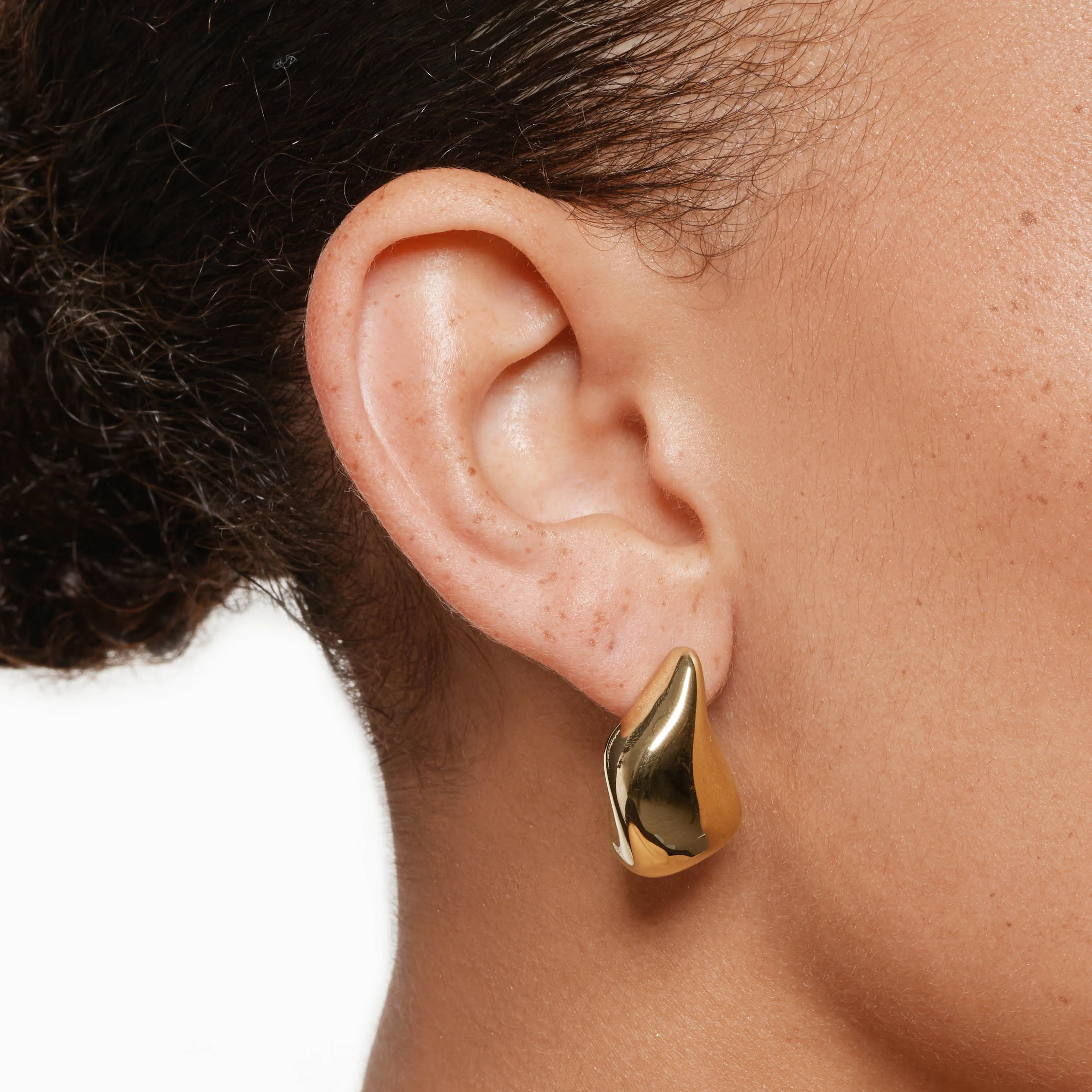 Organic Drop Earrings in Gold