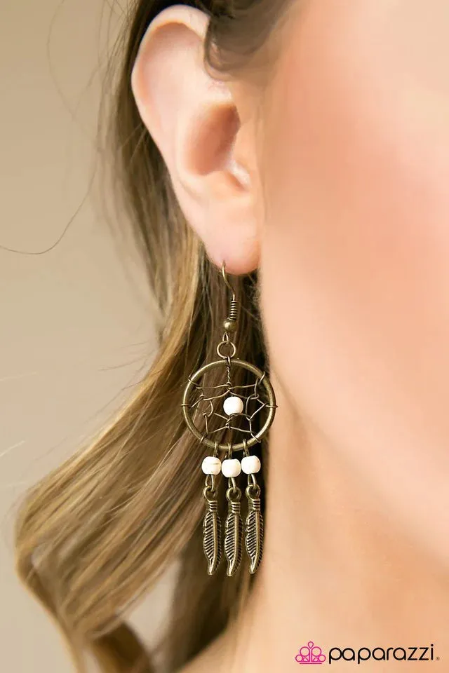 Paparazzi Earring ~ Desert Daze - White