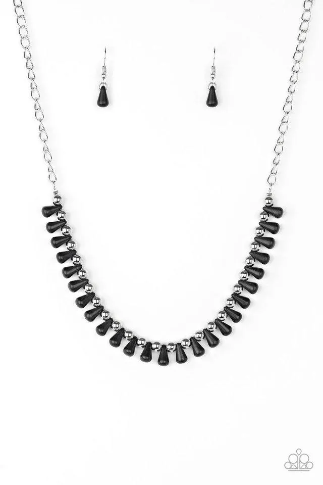 Paparazzi Necklace ~ Extinct Species - Black