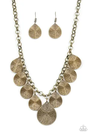 Paparazzi Necklace ~ Texture Storm - Brass