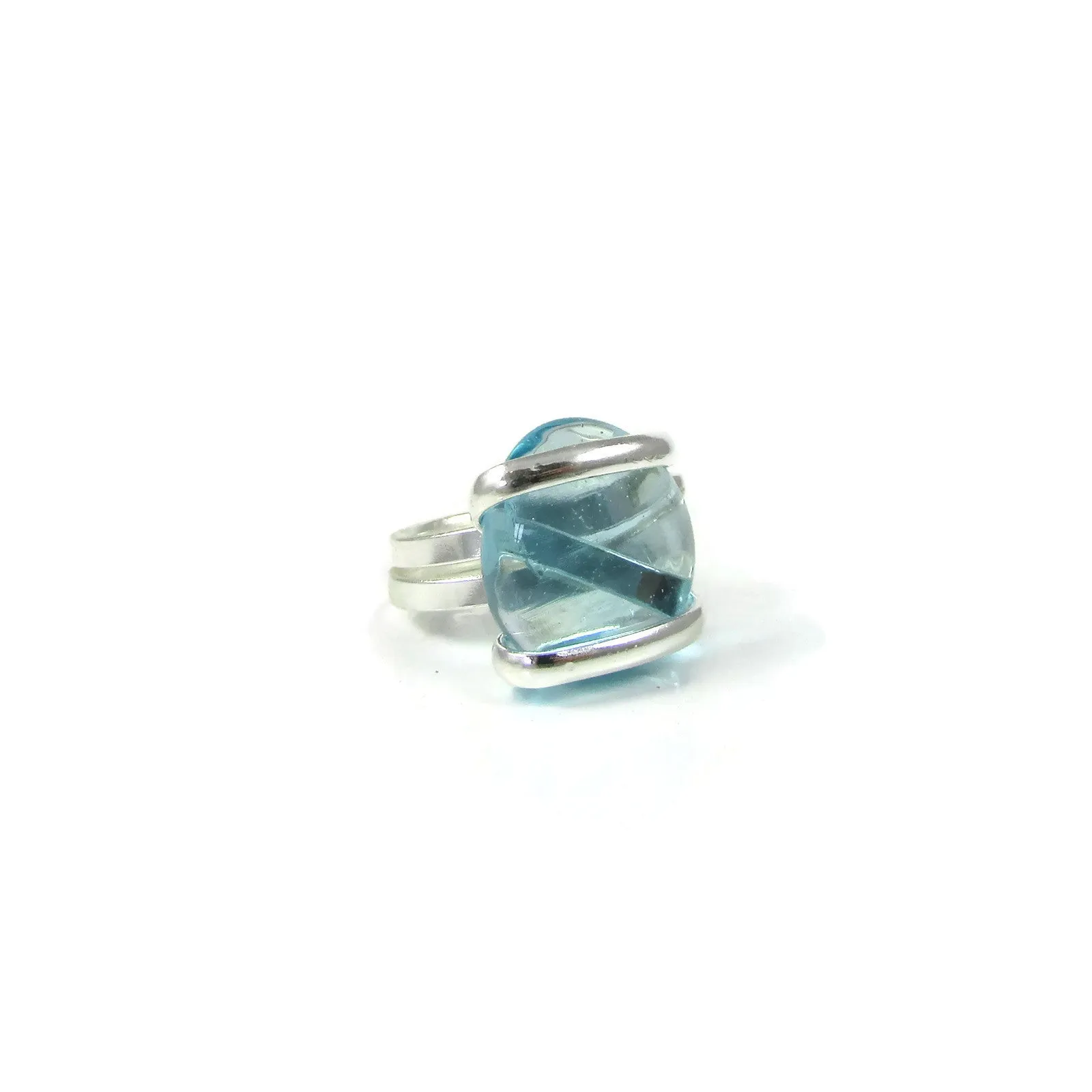 Parallel Ring - Sky Blue Crystal