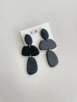 Pebble Shape Dangle Statement Earrings