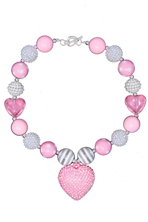 Pink Heart Bubblegum Necklace