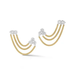 Posey Two-Tone Duo Chain Earrings