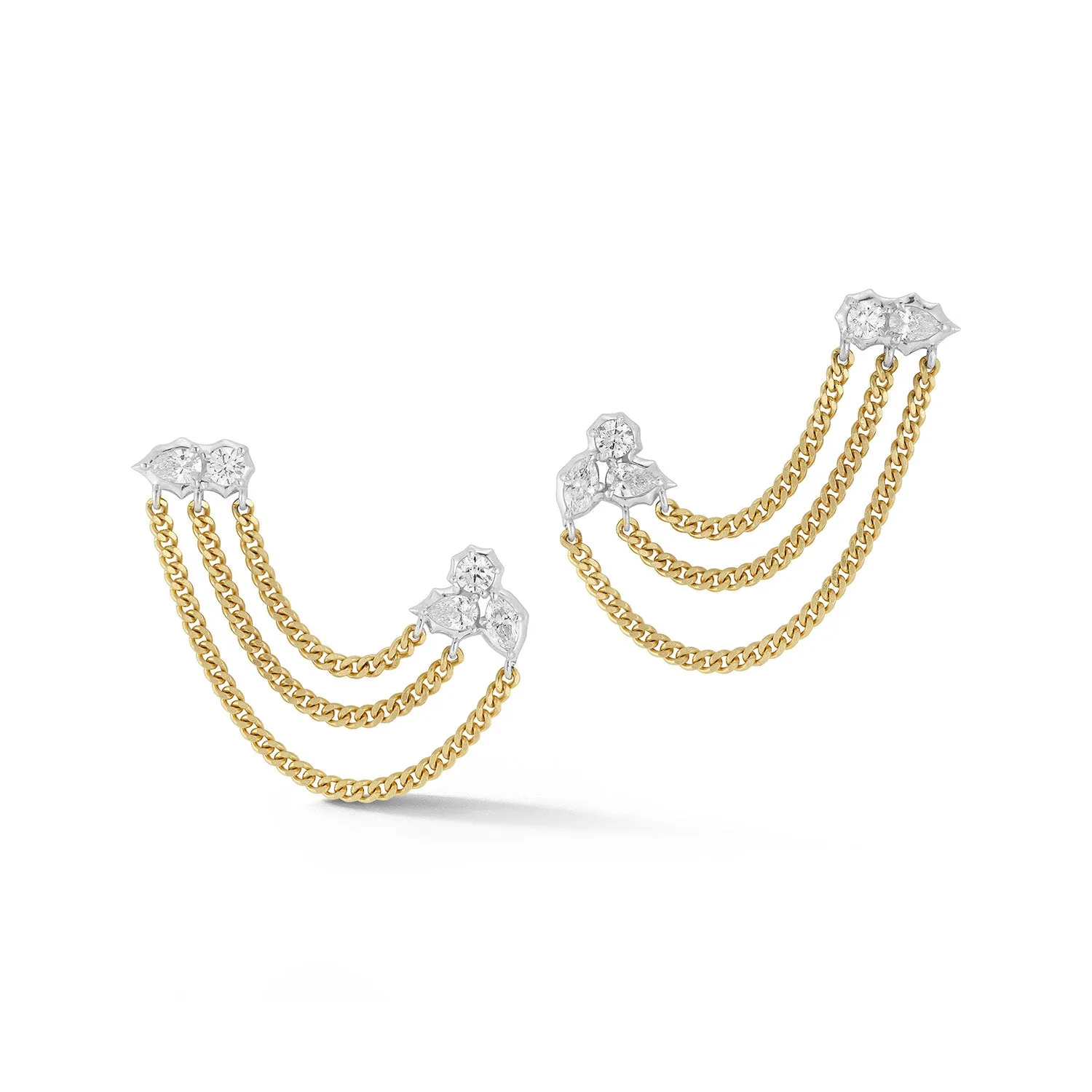 Posey Two-Tone Duo Chain Earrings