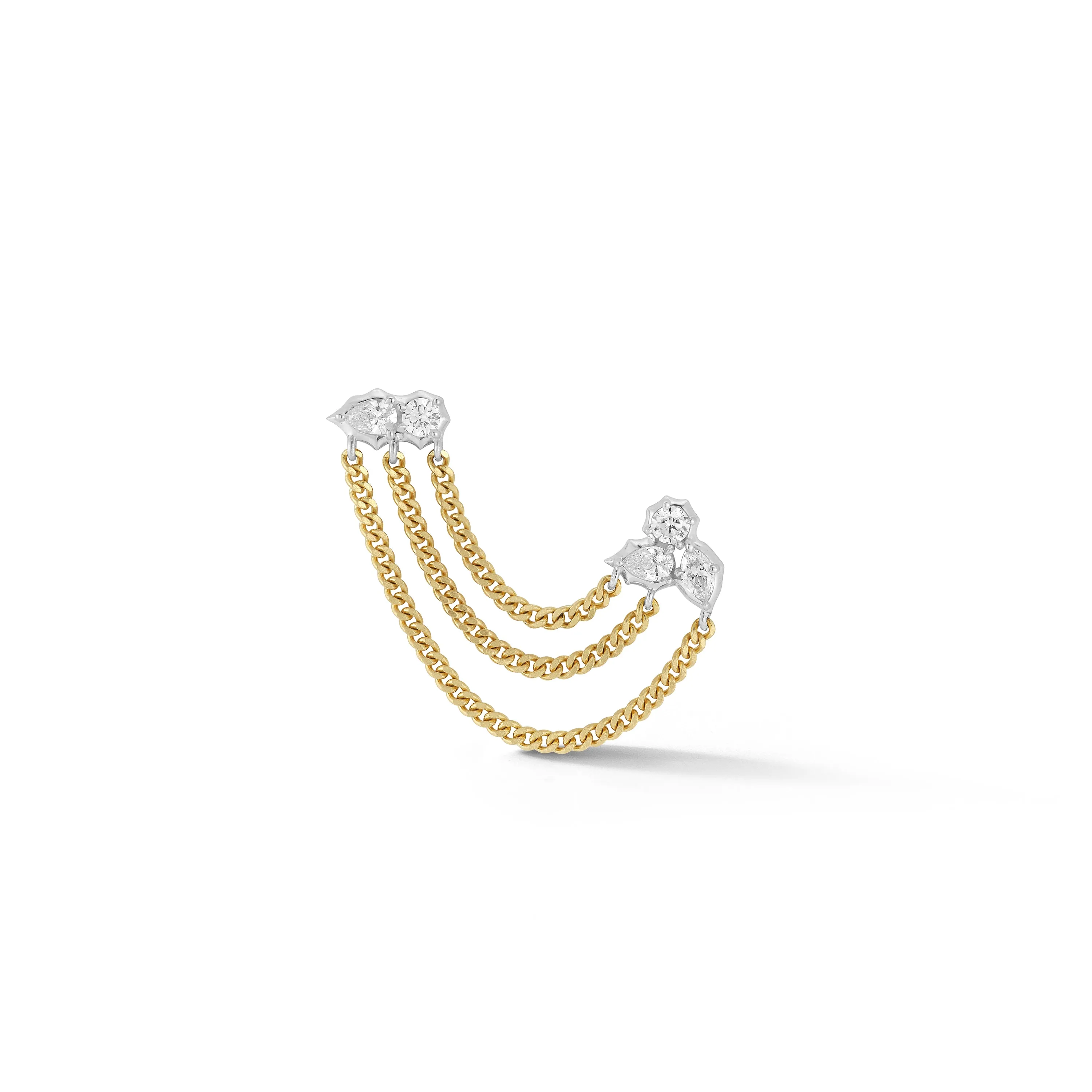 Posey Two-Tone Duo Chain Earrings