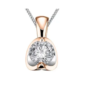 "ROSSIE" ROSE/WHITE GOLD PENDANT