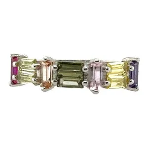 R465 Colorful CZ Band Ring