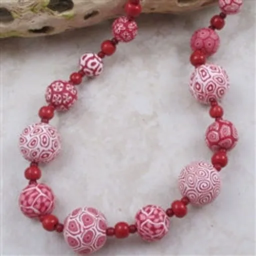 Red & White Handmade Fair Trade Bead Necklace