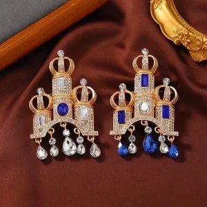 Retro Castle Alloy Plating Inlay Rhinestones Unisex Brooches