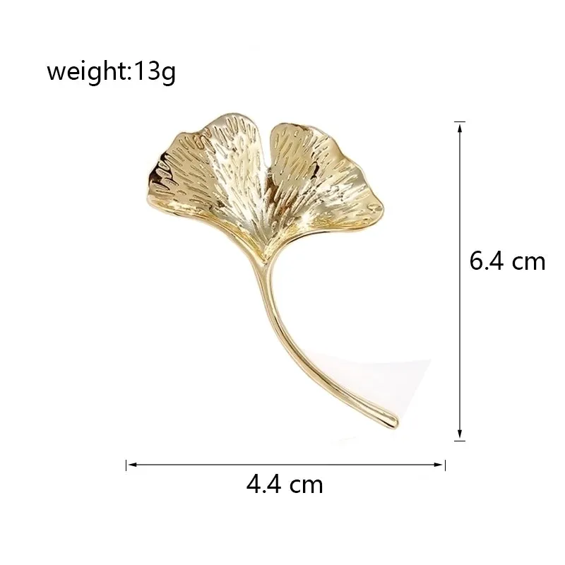 Retro Ginkgo Leaf Alloy Unisex Brooches