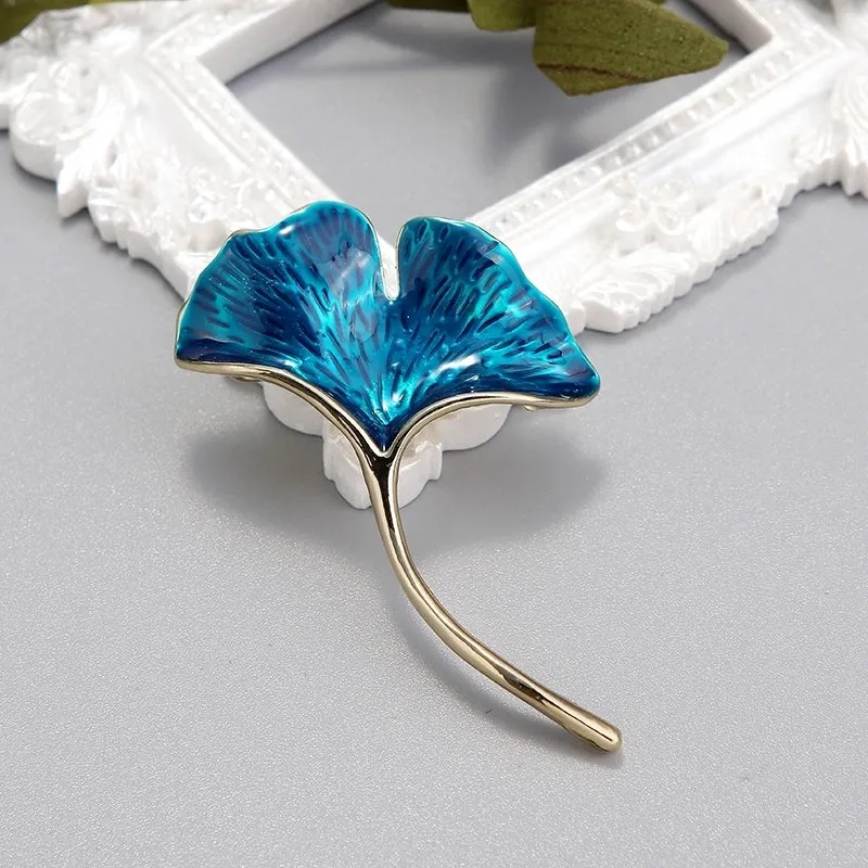 Retro Ginkgo Leaf Alloy Unisex Brooches