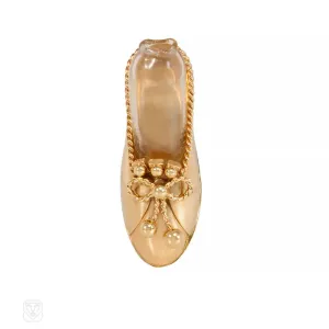 Retro gold shoe posy brooch, Flato