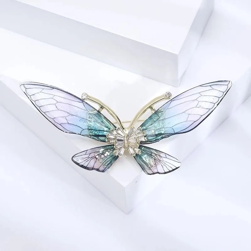 Retro Pin Butterfly Imitation Pearl Alloy Rhinestone Women'S Brooches