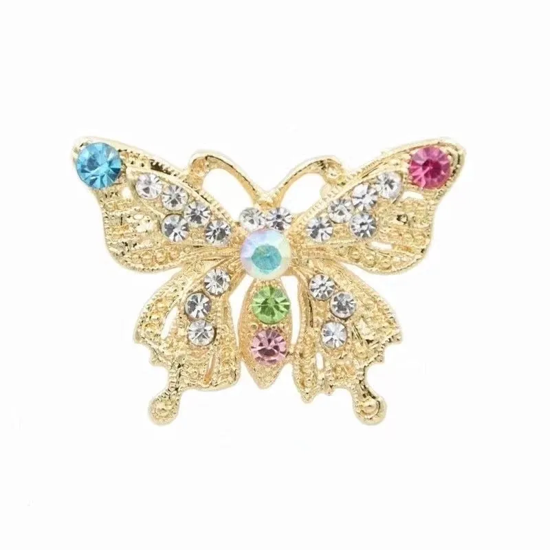 Retro Pin Butterfly Imitation Pearl Alloy Rhinestone Women'S Brooches