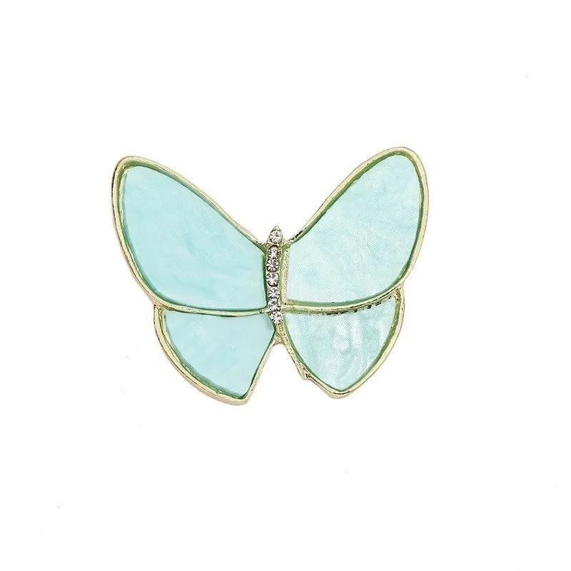 Retro Pin Butterfly Imitation Pearl Alloy Rhinestone Women'S Brooches