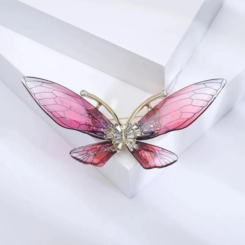 Retro Pin Butterfly Imitation Pearl Alloy Rhinestone Women'S Brooches