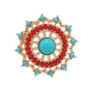 Retro Pin Geometric Alloy Inlay Turquoise Unisex Brooches