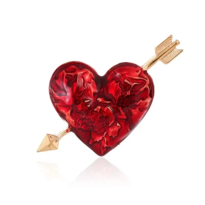 Retro Pin Heart Shape Zinc Alloy Enamel Women's Brooches