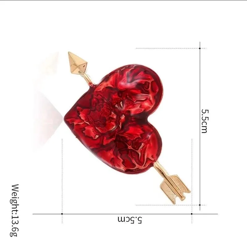 Retro Pin Heart Shape Zinc Alloy Enamel Women's Brooches