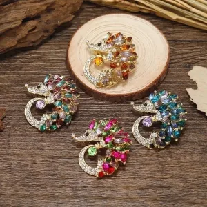 Retro Pin Hedgehog Alloy Inlay Artificial Gemstones Women'S Brooches