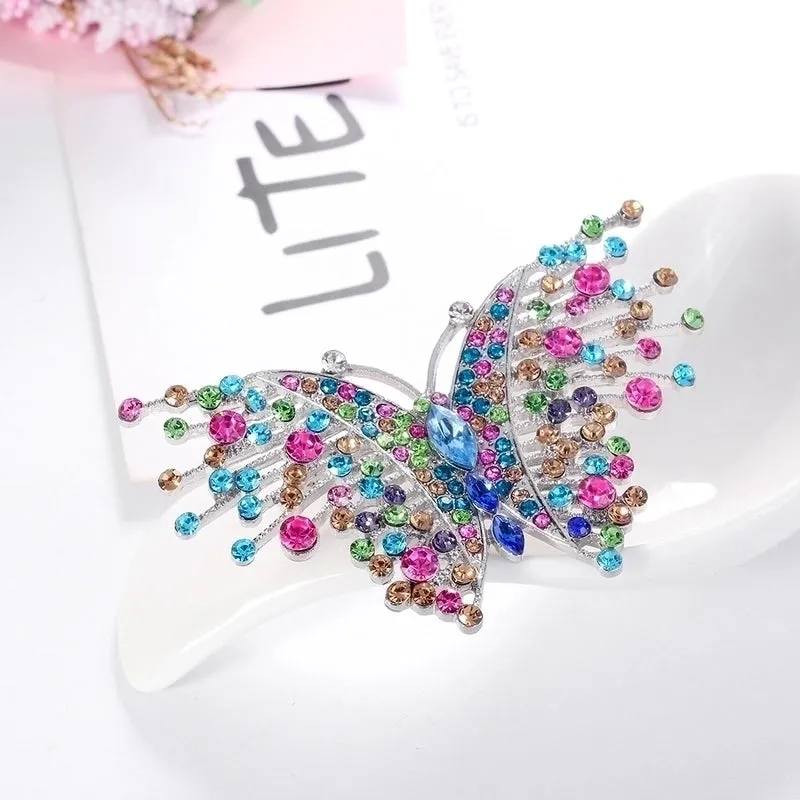 Retro Pin Insect Alloy Diamond Artificial Gemstones Women'S Brooches