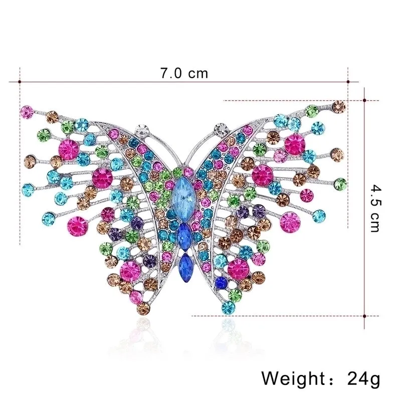 Retro Pin Insect Alloy Diamond Artificial Gemstones Women'S Brooches