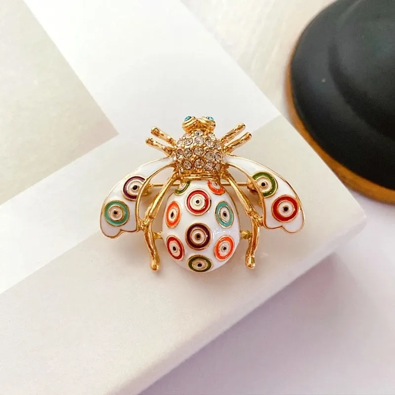 Retro Pin Insect Alloy Plating Artificial Pearls Rhinestones Unisex Brooches