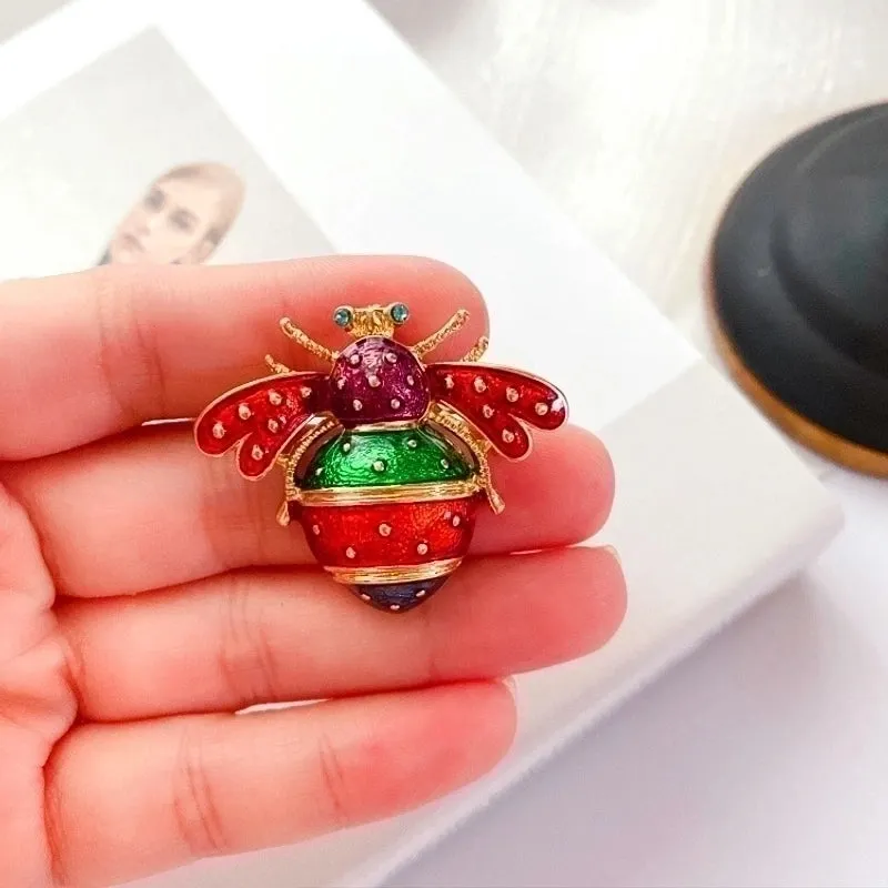 Retro Pin Insect Alloy Plating Artificial Pearls Rhinestones Unisex Brooches