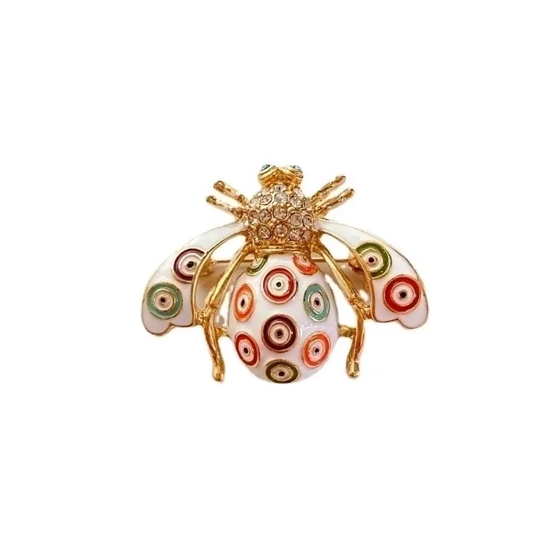 Retro Pin Insect Alloy Plating Artificial Pearls Rhinestones Unisex Brooches