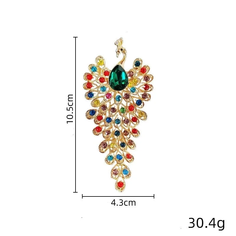 Retro Pin Peacock Alloy Plating Inlay Rhinestones Unisex Brooches