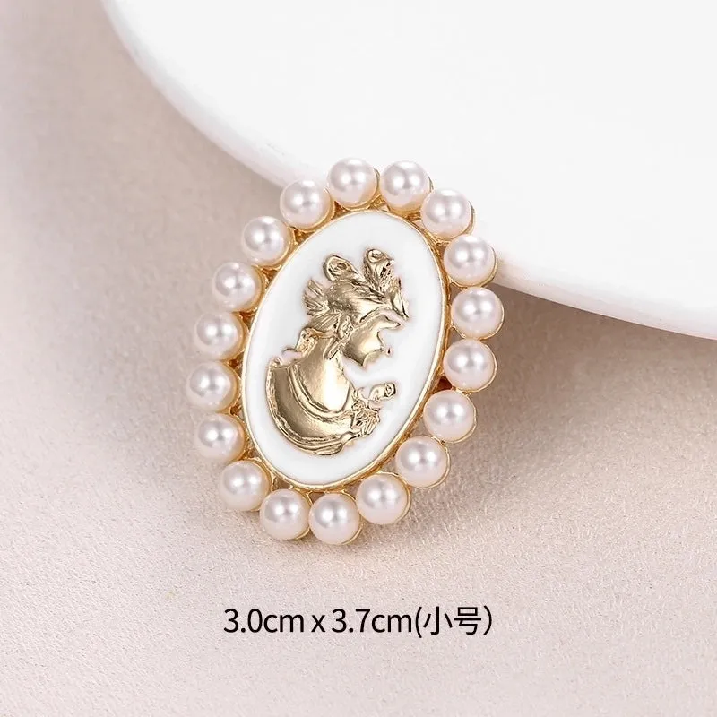 Retro Pin Portrait Alloy Plating Rhinestones Women'S Brooches