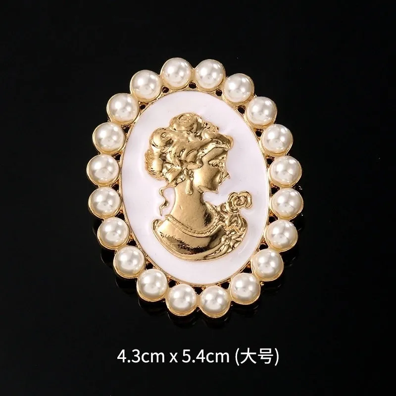 Retro Pin Portrait Alloy Plating Rhinestones Women'S Brooches