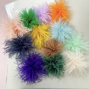 Retro Pin Solid Color Ostrich Hair Women's Brooches