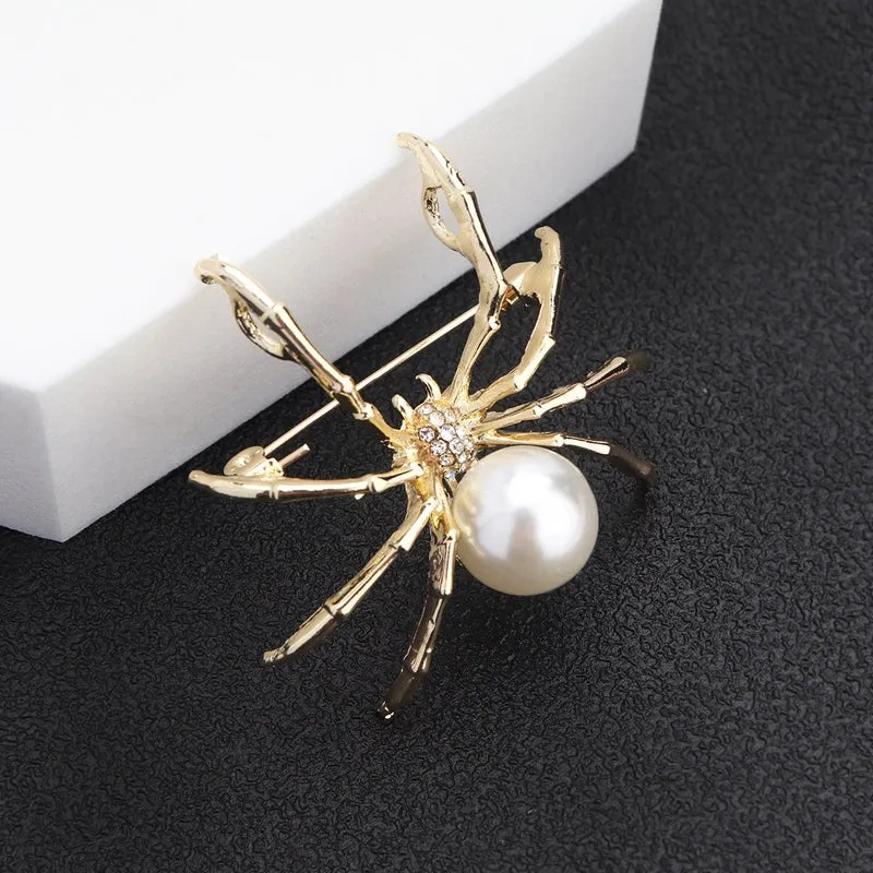 Retro Pin Spider Imitation Pearl Alloy Unisex Brooches