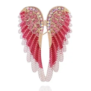 Retro Pin Wings Alloy Inlay Artificial Gemstones Unisex Brooches