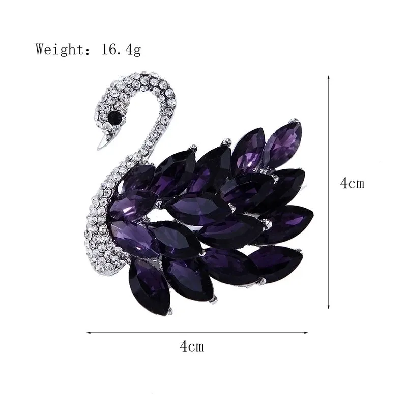 Retro Simple Style Korean Style Pin Swan Alloy Inlay Rhinestones Unisex Brooches