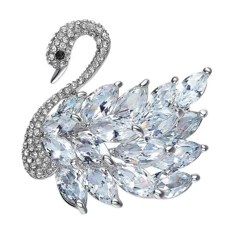 Retro Simple Style Korean Style Pin Swan Alloy Inlay Rhinestones Unisex Brooches