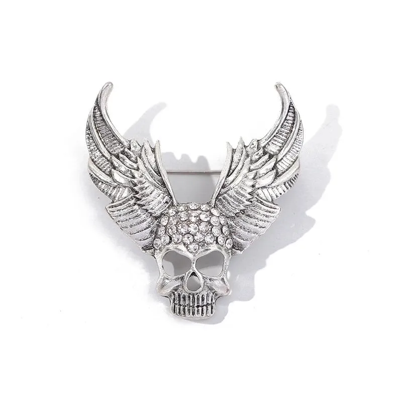 Retro Skull Alloy Enamel Artificial Diamond Unisex Brooches