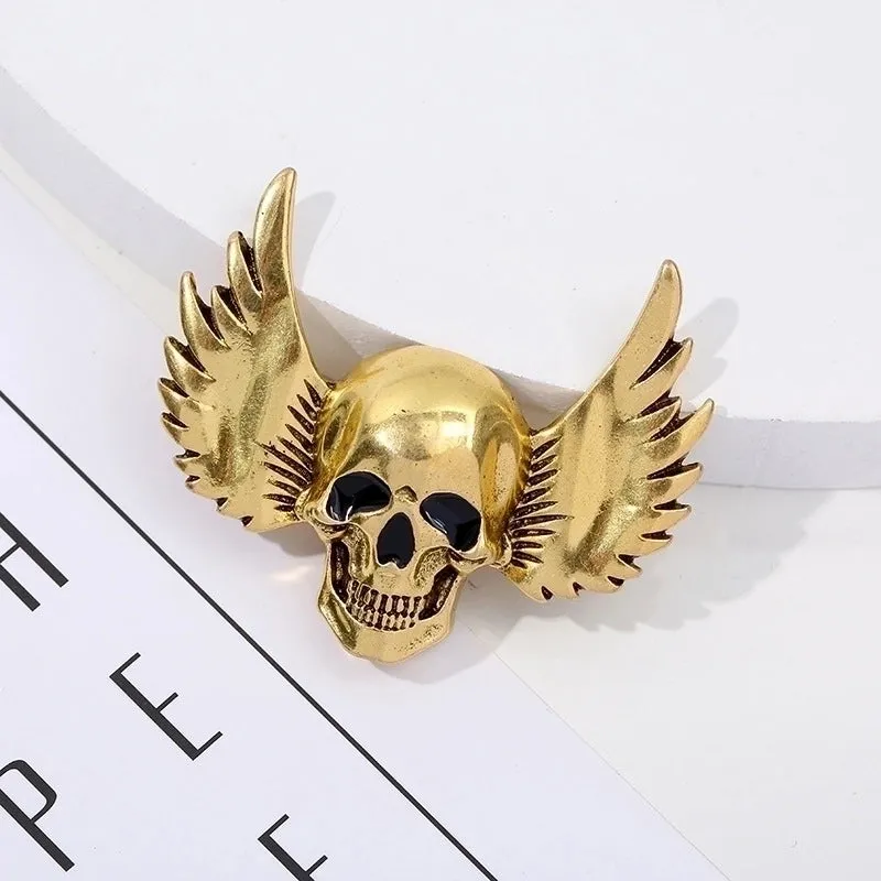 Retro Skull Alloy Enamel Artificial Diamond Unisex Brooches