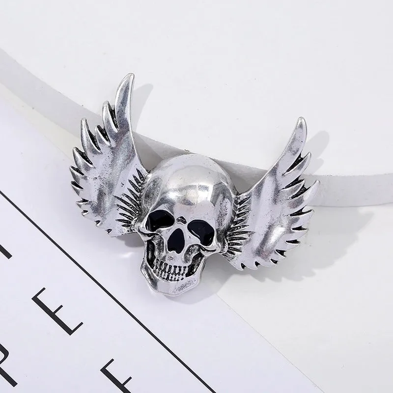 Retro Skull Alloy Enamel Artificial Diamond Unisex Brooches